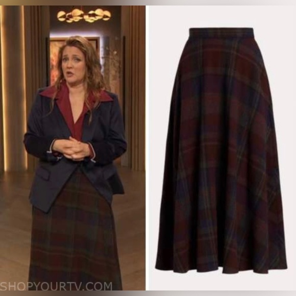 RALPH LAUREN PURPLE LABEL PLAID WOOL ERIKA CIRCLE SKIRT - Picture 3 of 17